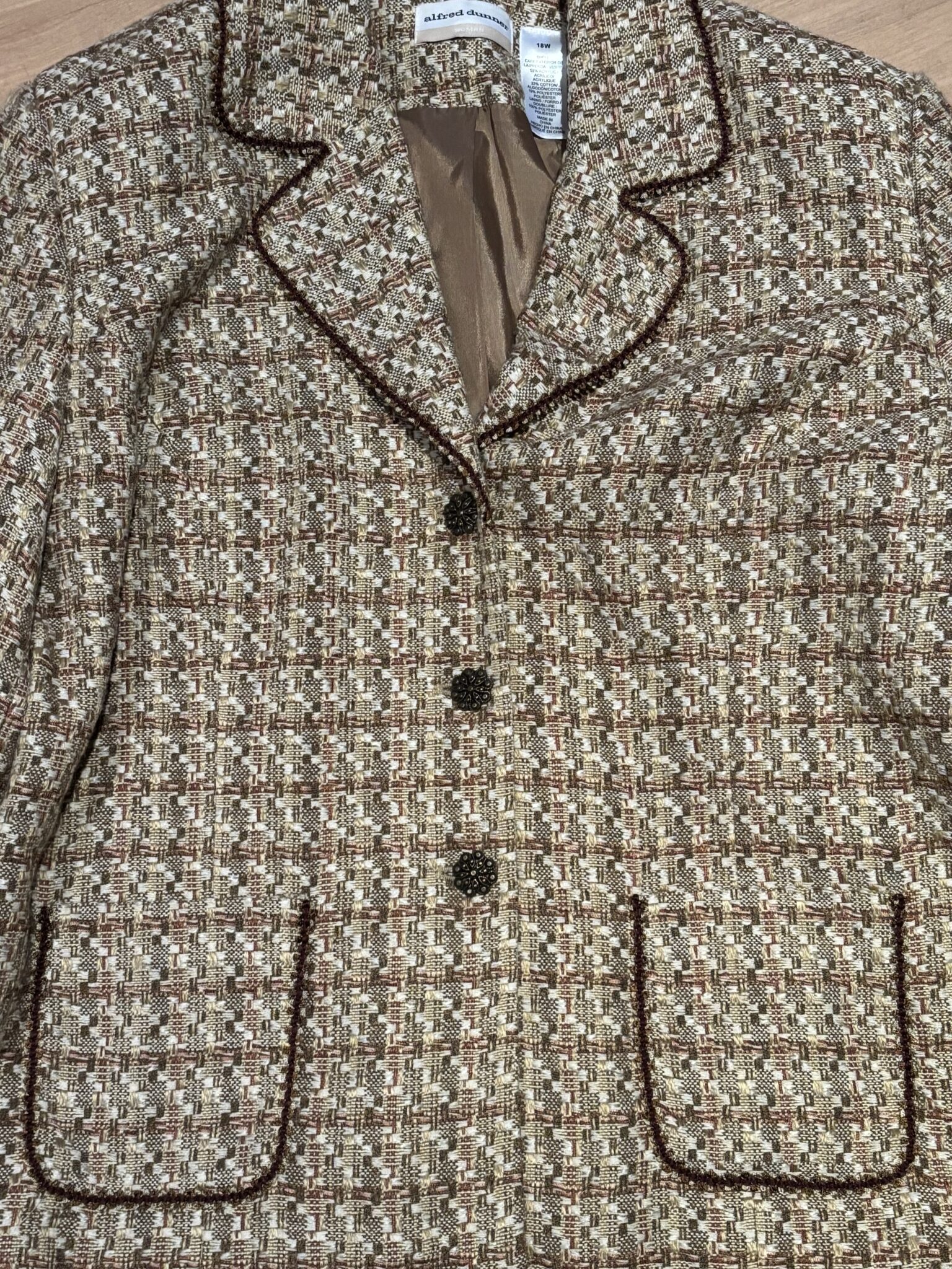 Image for Beige tweed-effect jacket.