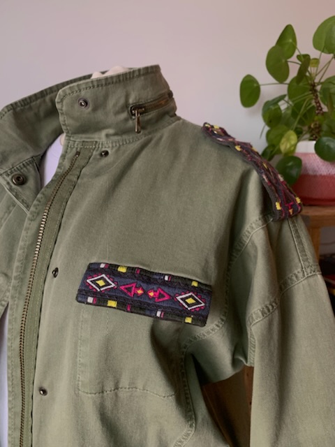 Image for Veste style militaire brodée