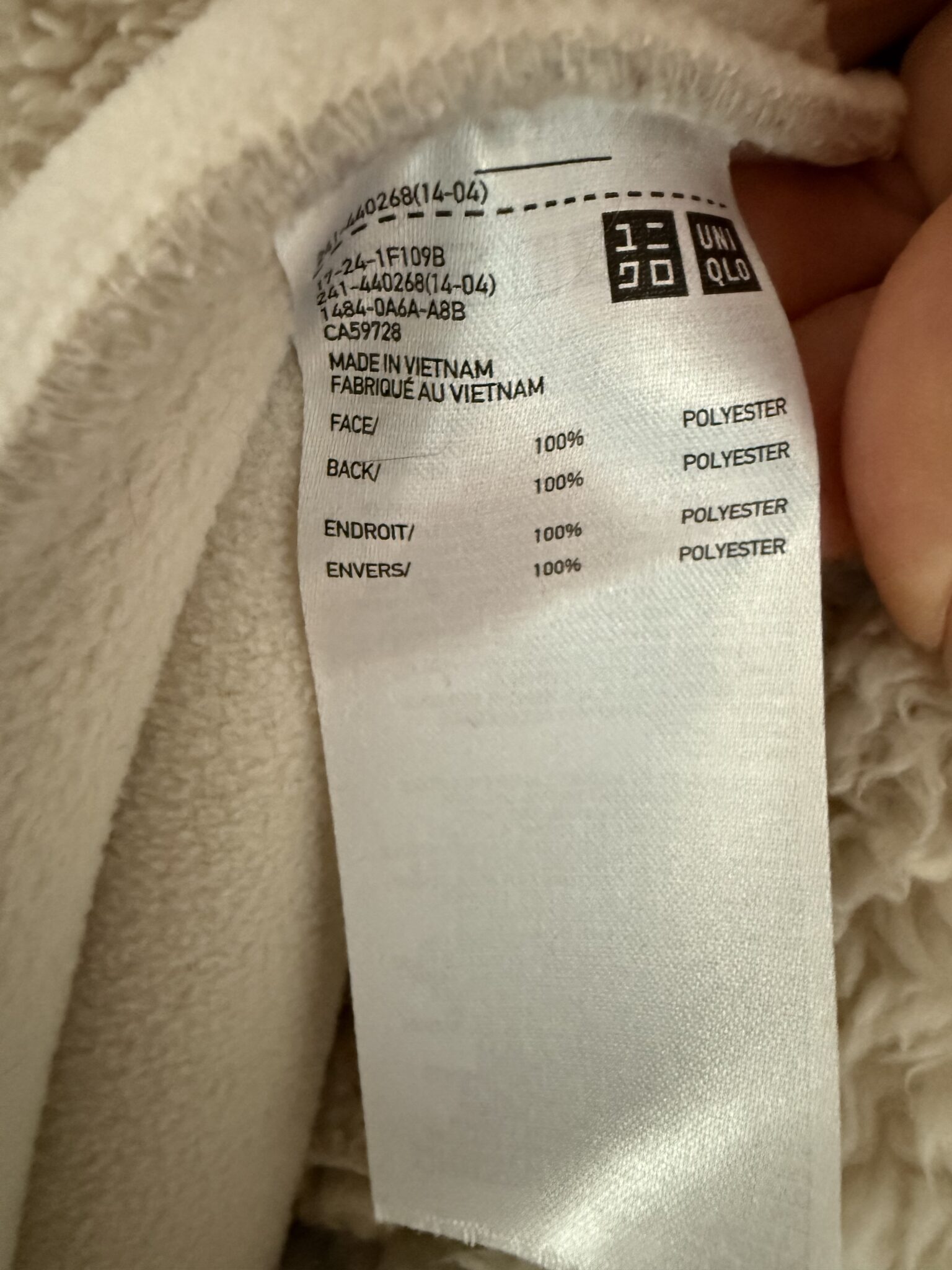 Image for Manteau en polaire blanc cassé  Uniqlo