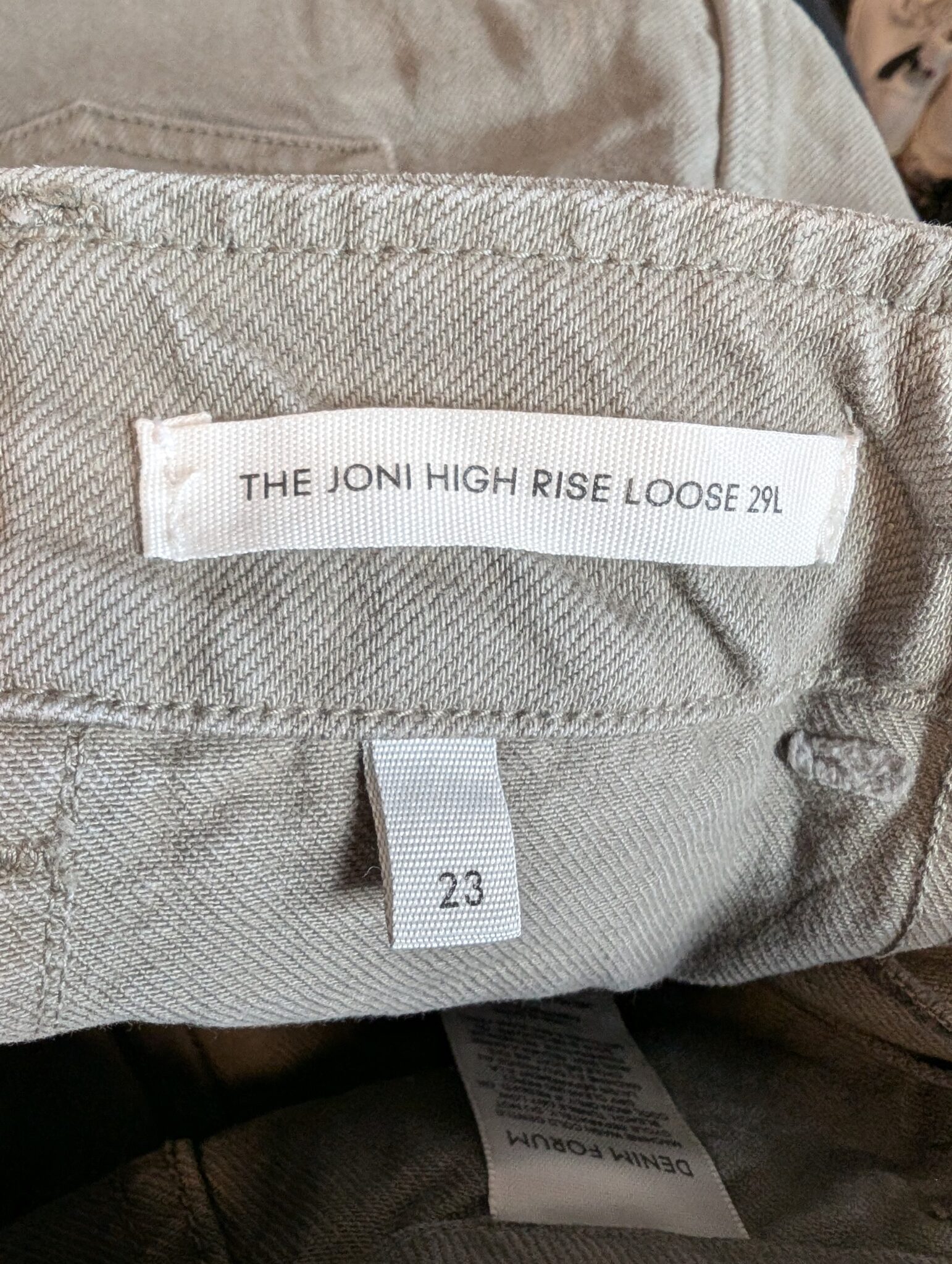 Image for Aritzia/Denim Forum The Joni High rise Loose 29L sz 23
