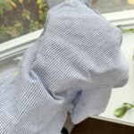 Thumbnail for Chemise à manches courtes ligné blanc et bleu
