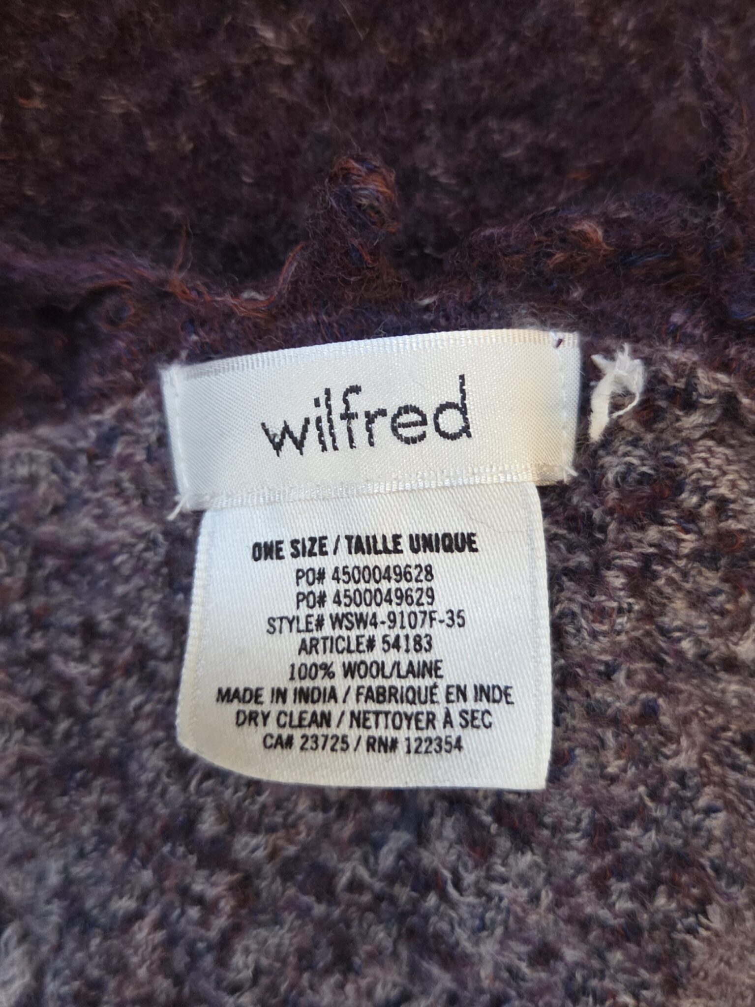 Featured image for Large Wilfred 100% Wool Plum Patterned Scarf