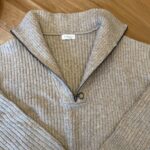 Thumbnail for Chandail beige demi zip