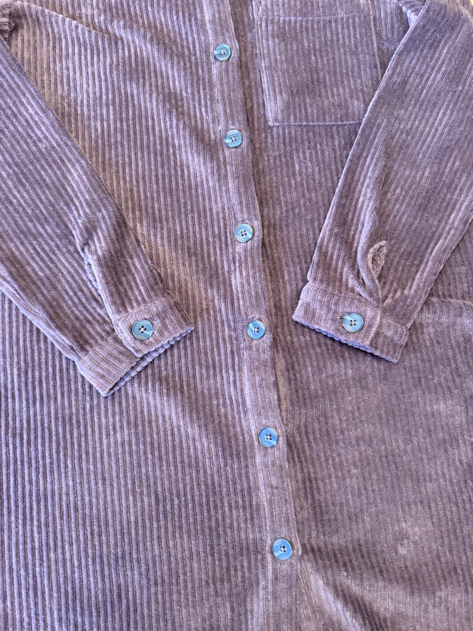 Image for Robe chemise en corduroy rouge vin