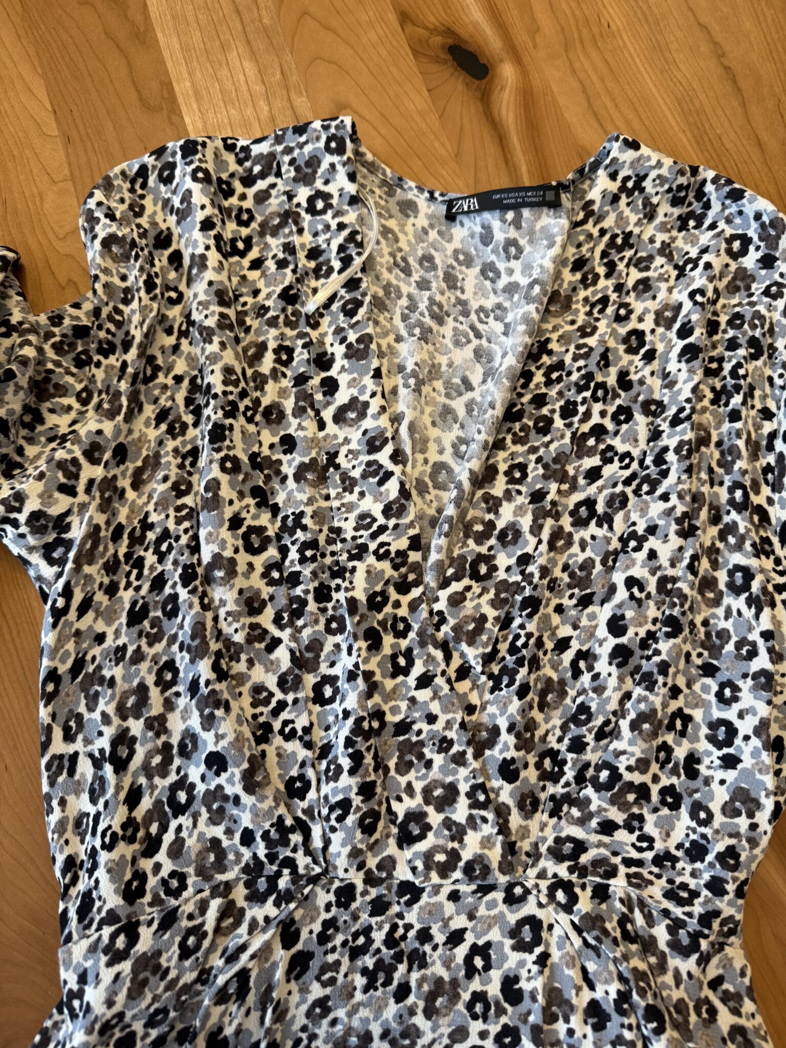Image for Robe à motifs bleu, noir et blanc