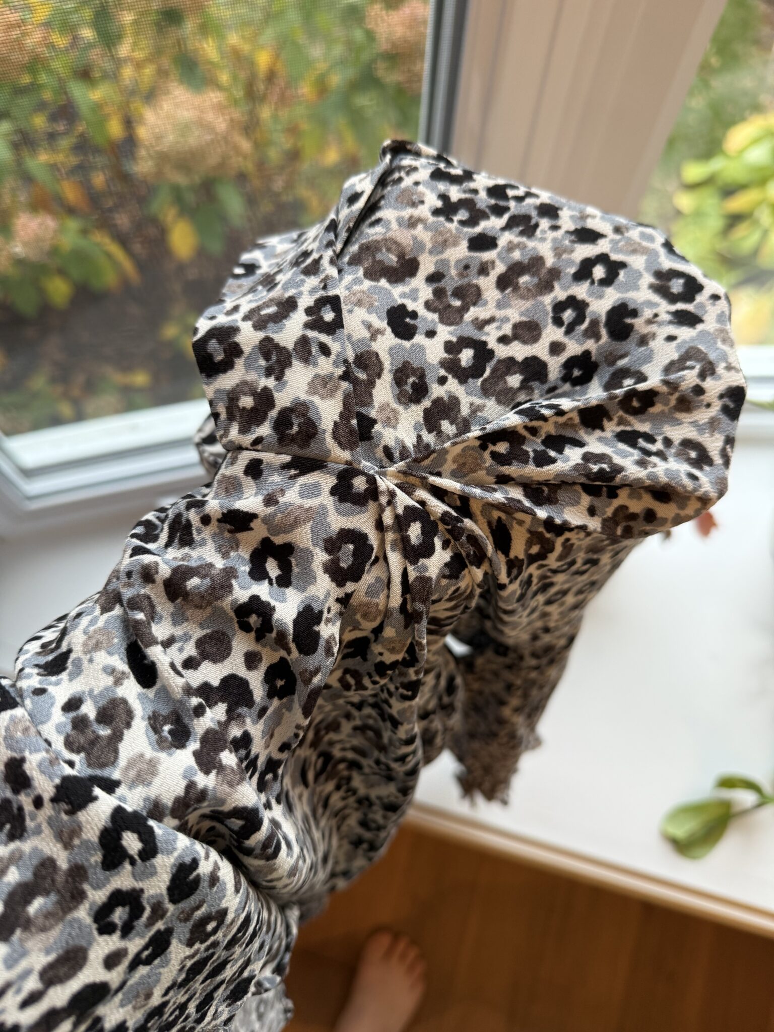 Image for Robe à motifs bleu, noir et blanc
