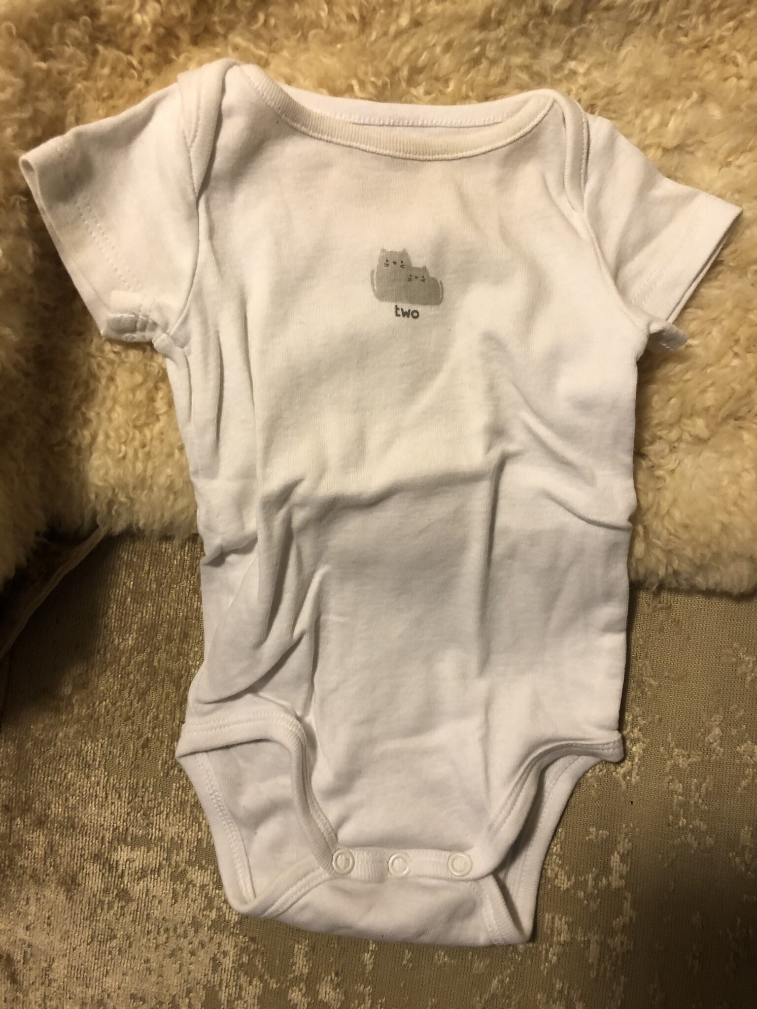 Image for Cache couche blanc chat bébé naissant