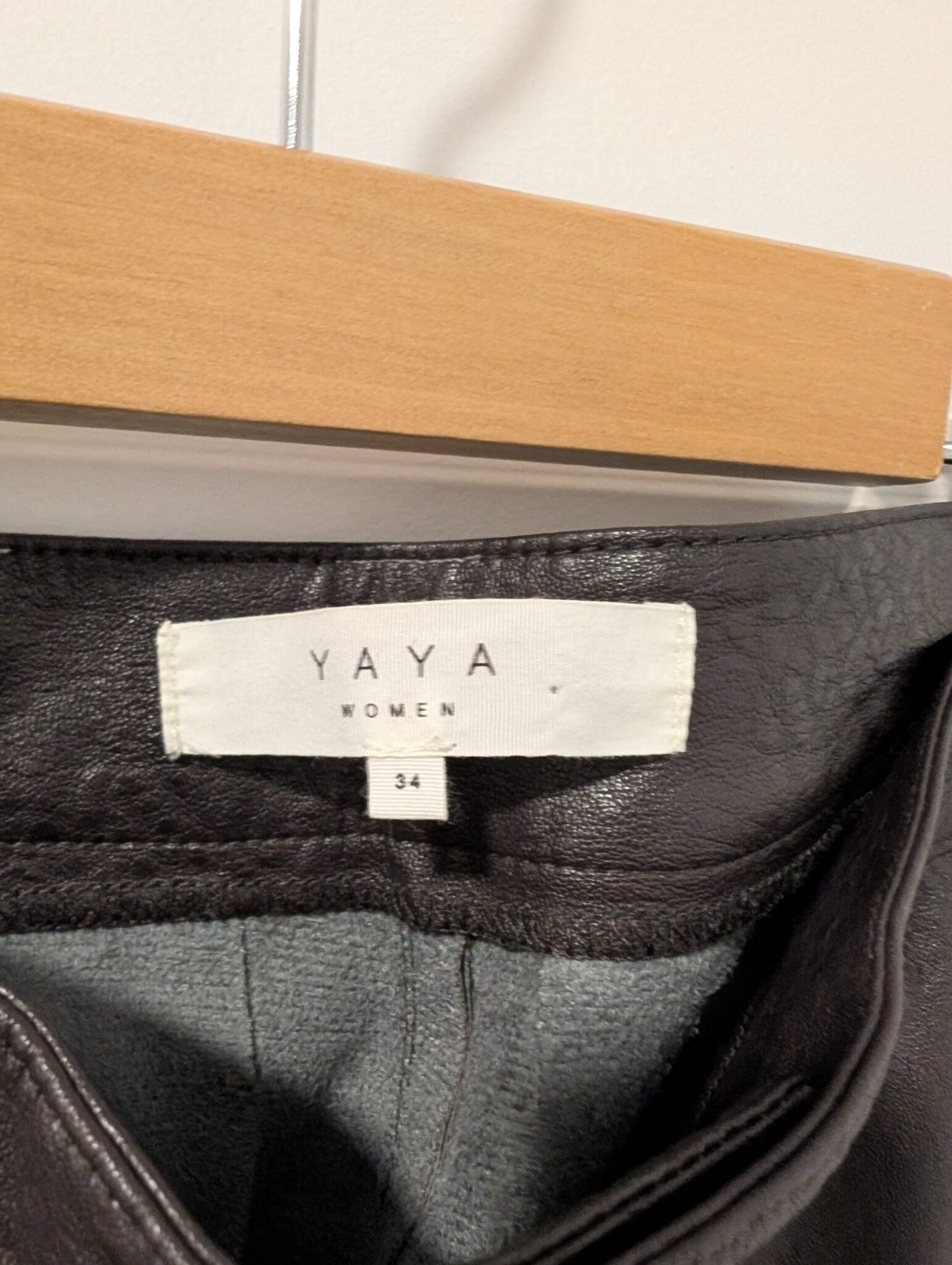 Image for Yaya/Pantalon en faux cuir brun Sz 34EU