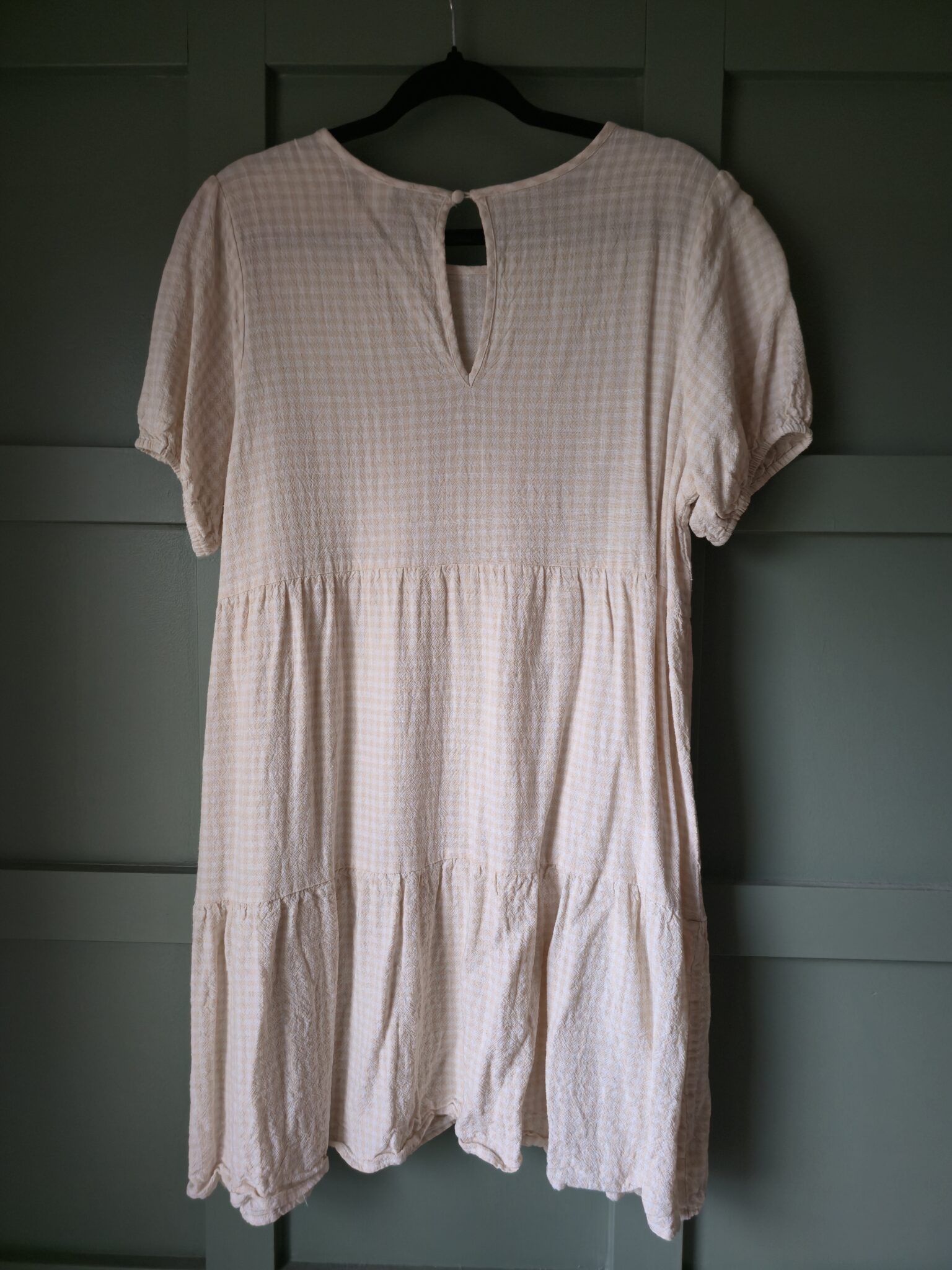 Image for TWIK - Cream and white gingham dress