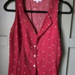 Featured thumbnail for RIHOAS - Red sleeveless tank top with polka dots and adjustable back