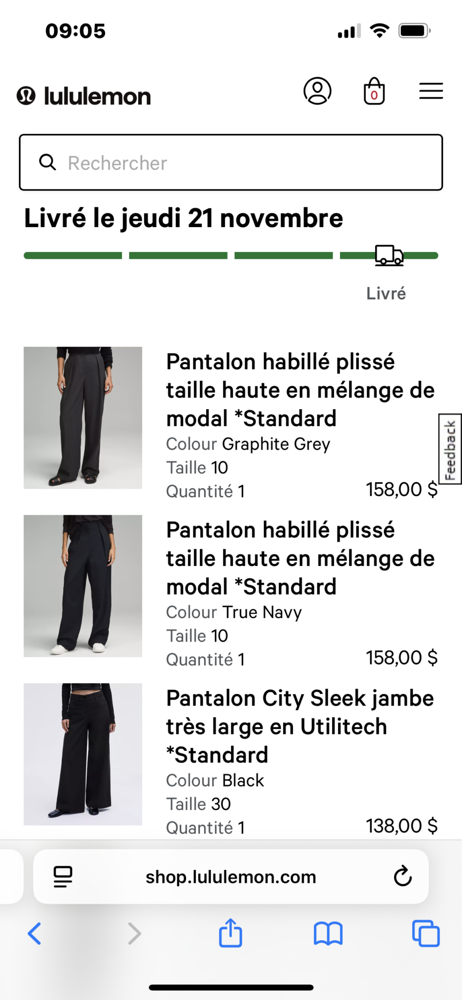 Image for Lululemon dress trousers size 10 navy blue