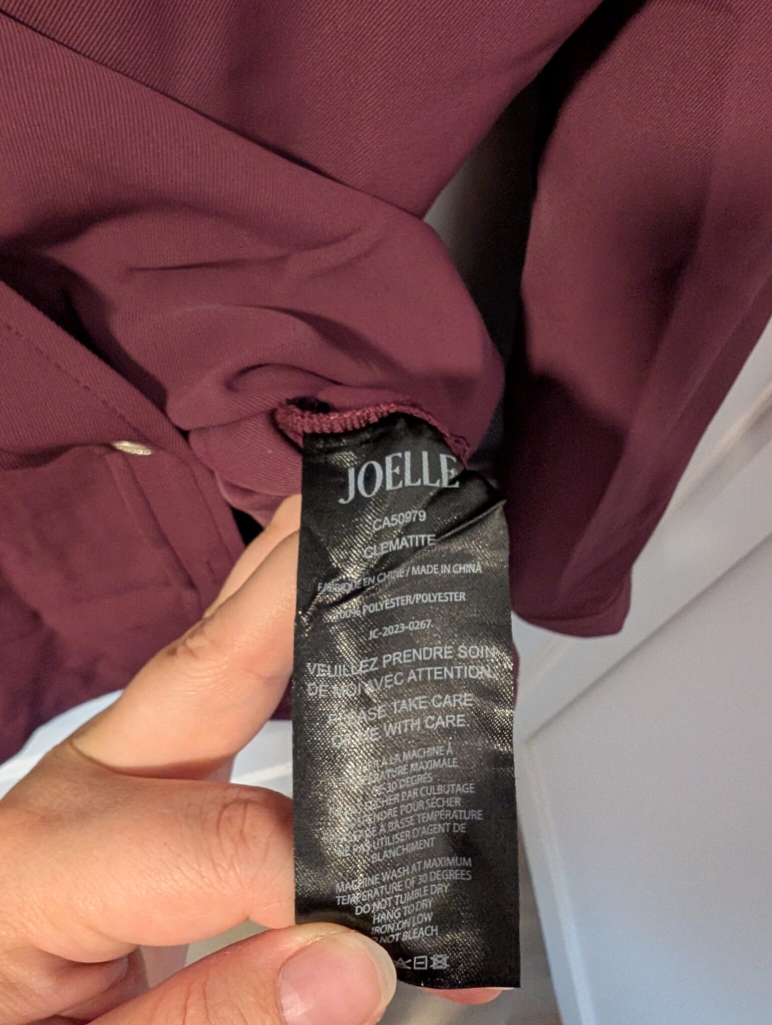 Image for Joelle/Blouse Bordeaux Sz M