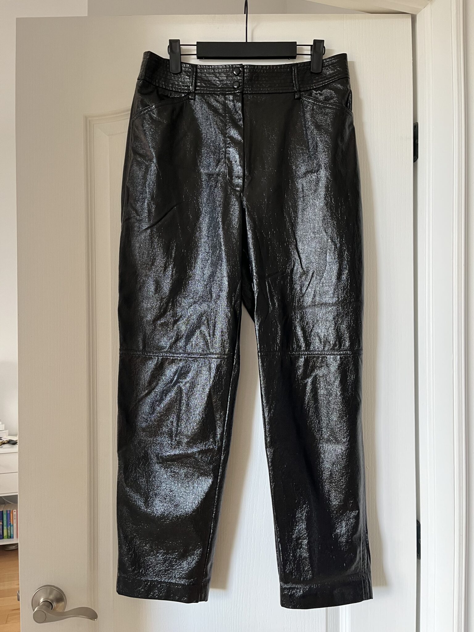 Featured image for Le Fou Wilfred shiny black trousers size 8