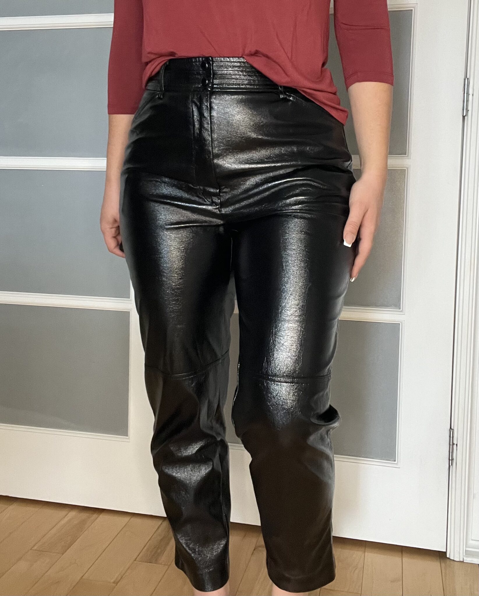 Image for Le Fou Wilfred shiny black trousers size 8
