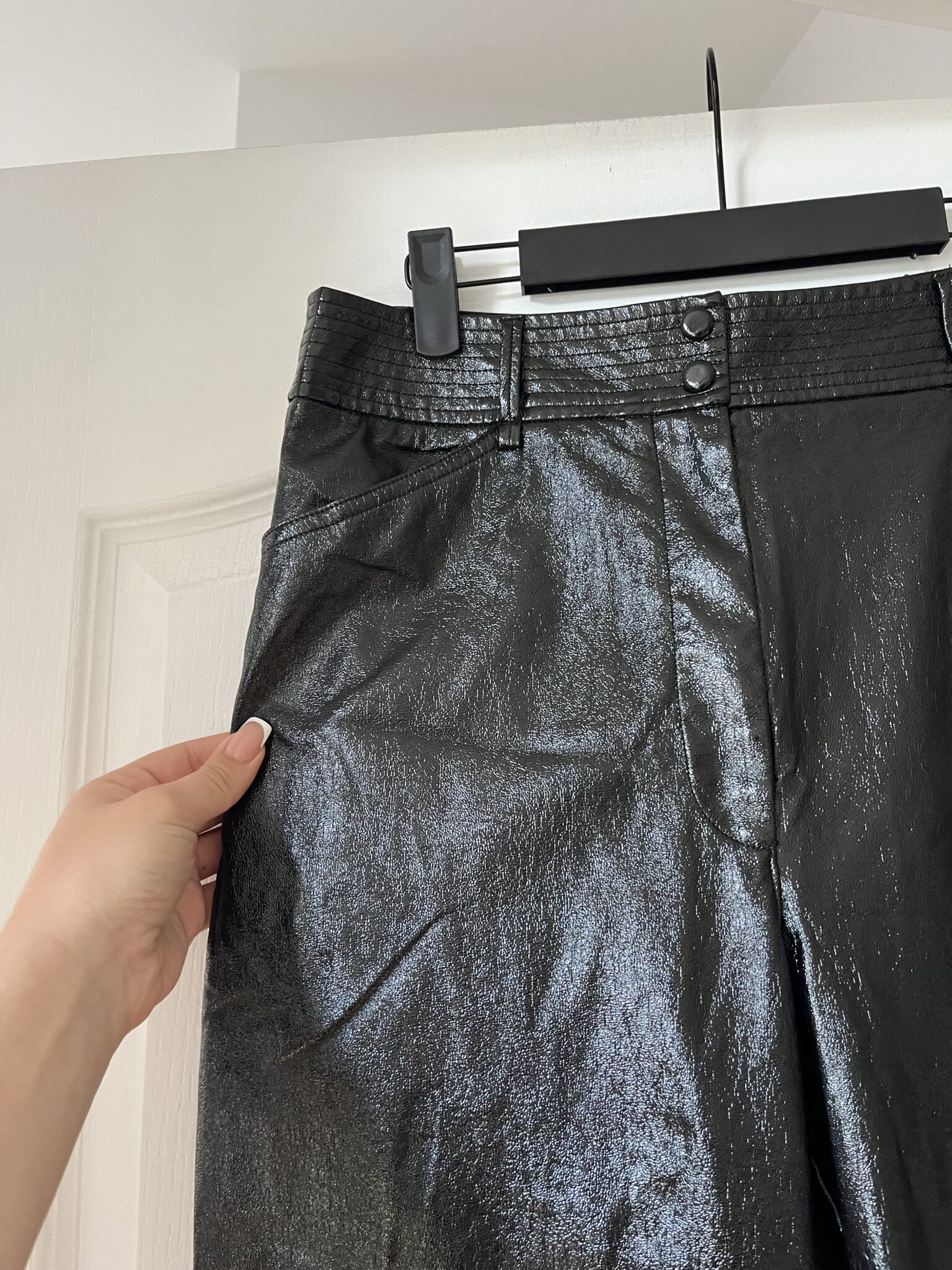 Image for Le Fou Wilfred shiny black trousers size 8
