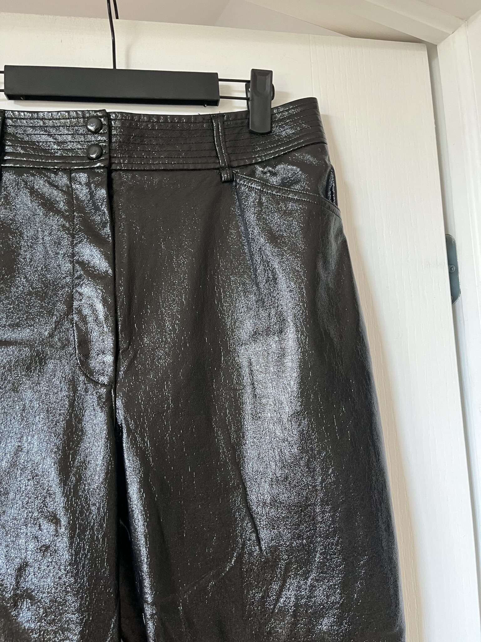 Image for Le Fou Wilfred shiny black trousers size 8