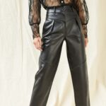 Thumbnail for Le Fou Wilfred shiny black trousers size 8