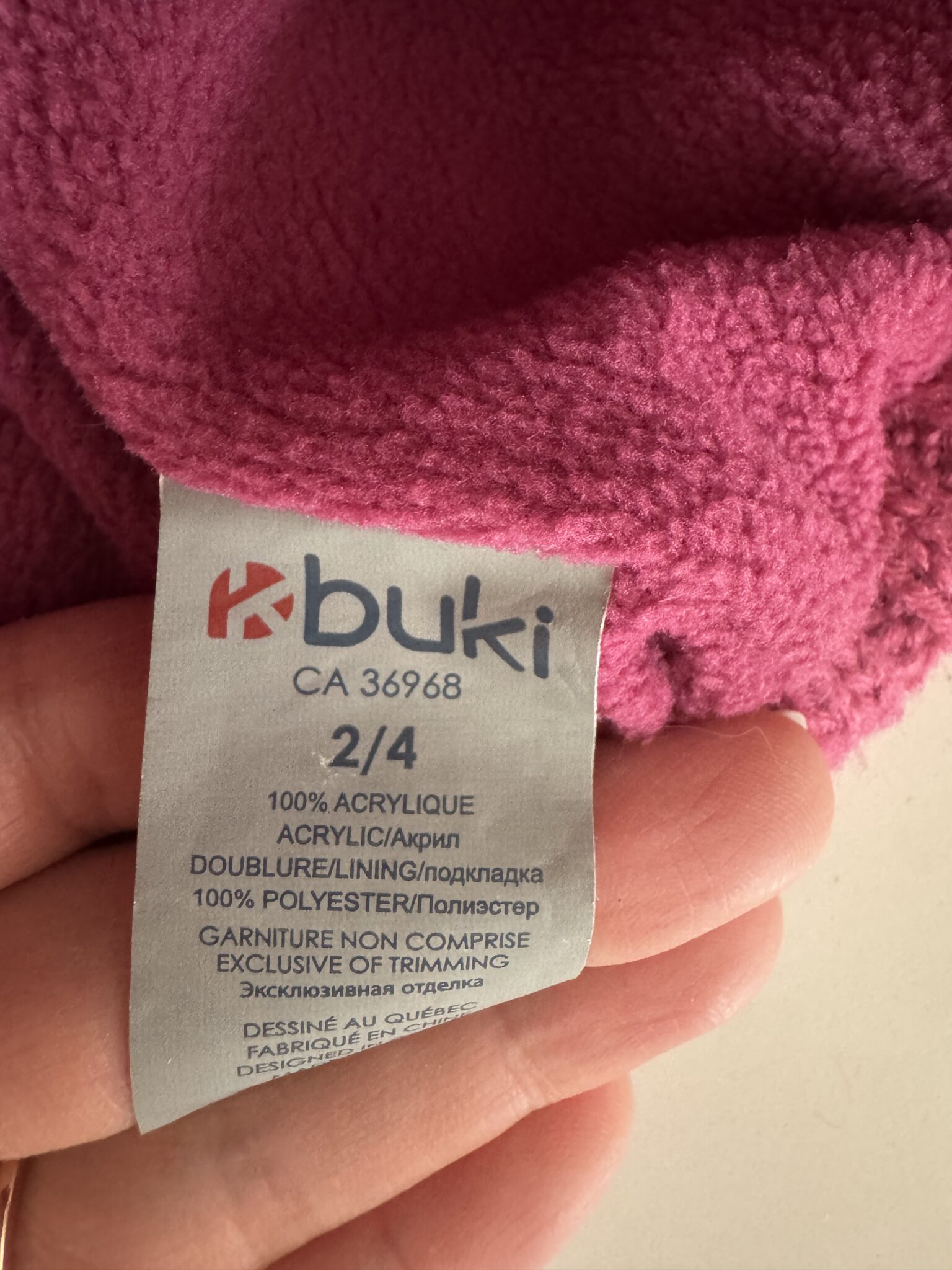 Image for 2-4 ans -Tuque Buki rose