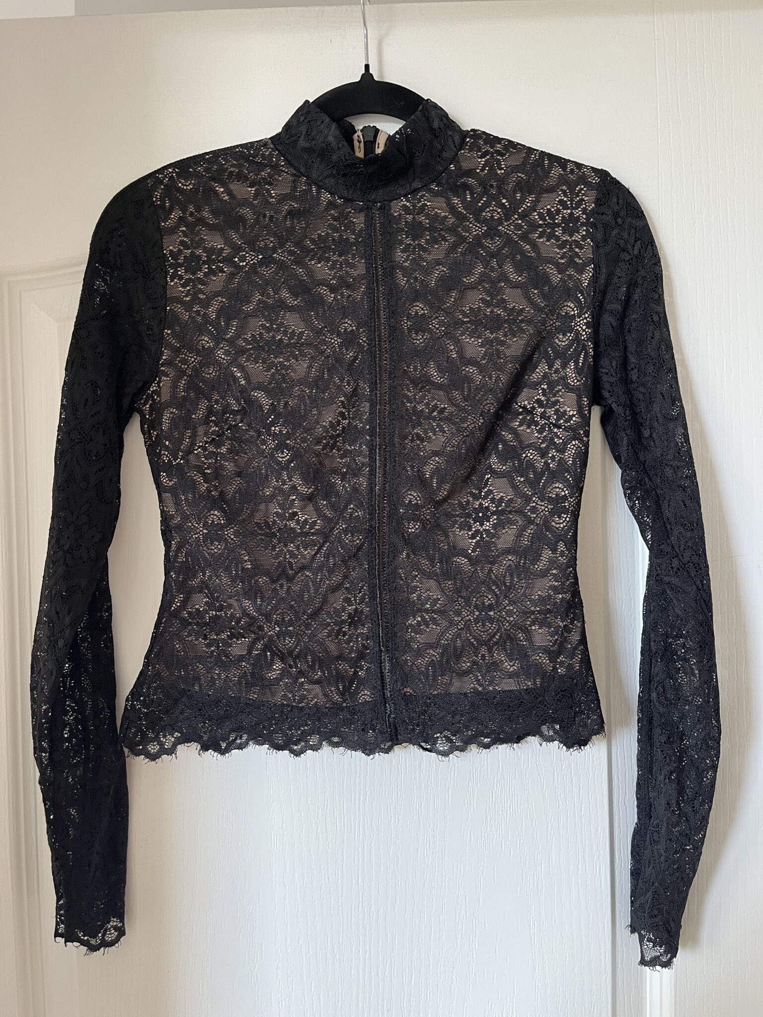 Featured image for Wilfred Aritzia black lace blouse