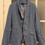 Thumbnail for Light blue linen suit jacket