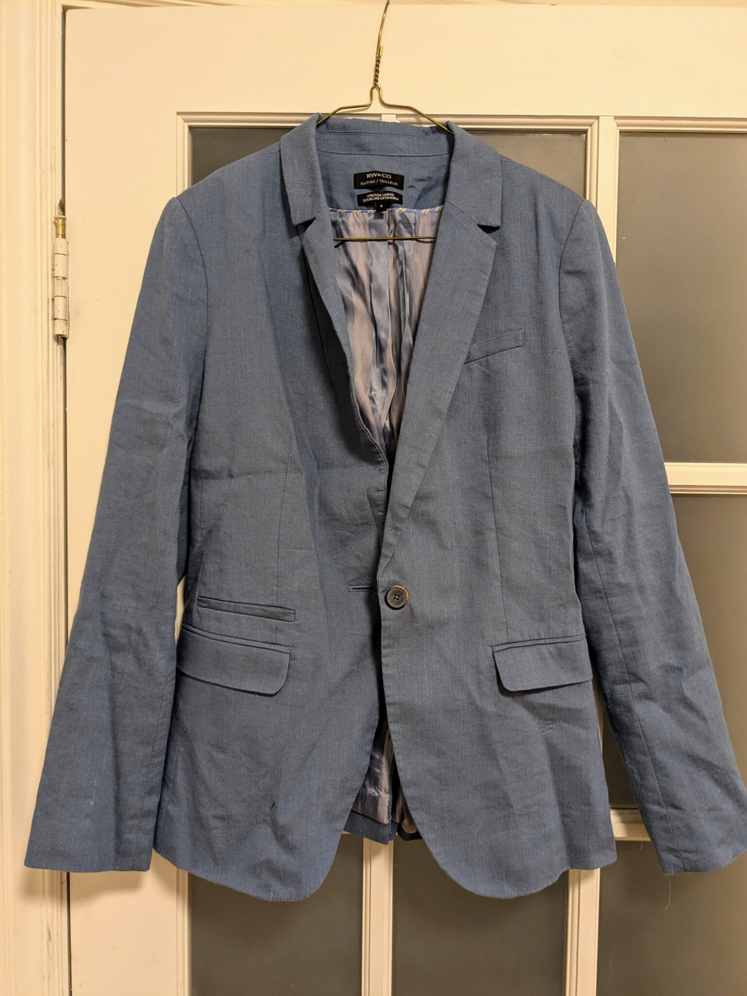 Image for Light blue linen suit jacket