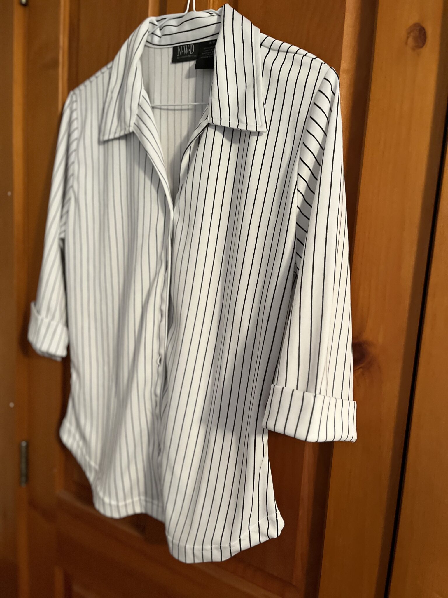 Featured image for White blouse with black stripes - NWD