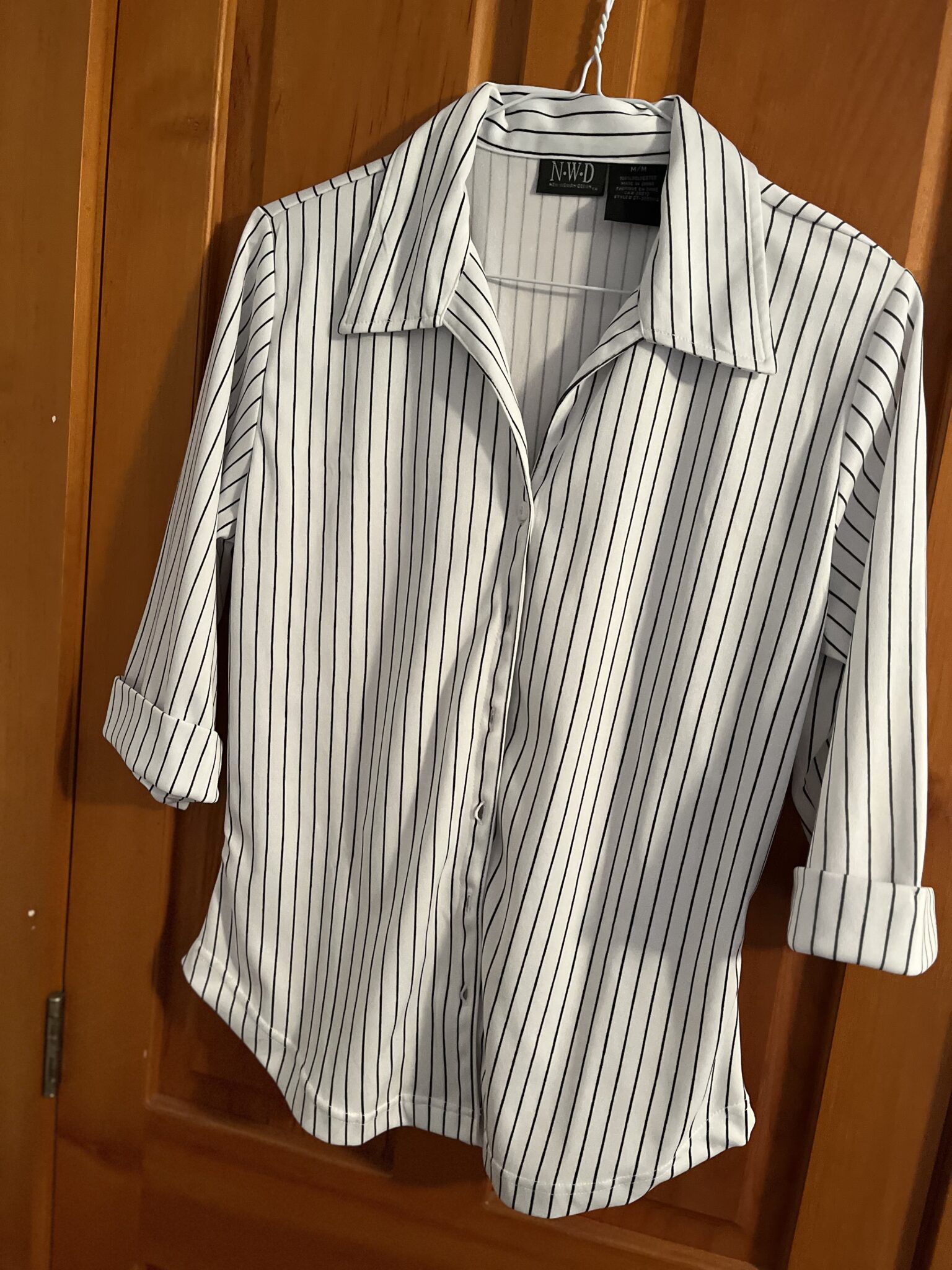 Image for White blouse with black stripes - NWD