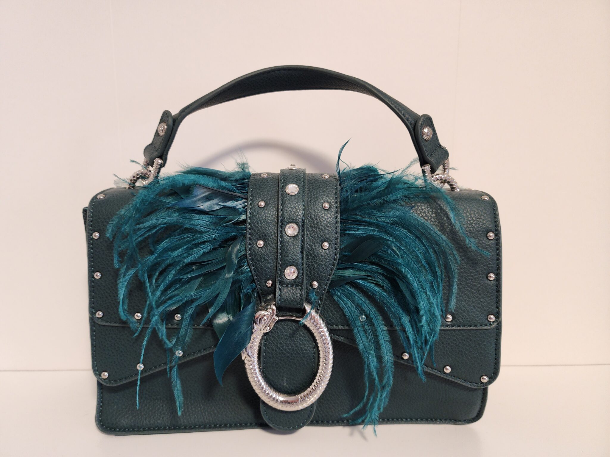 Featured image for LIU JO Darsena Handbag, in Dark Green with Feathers
