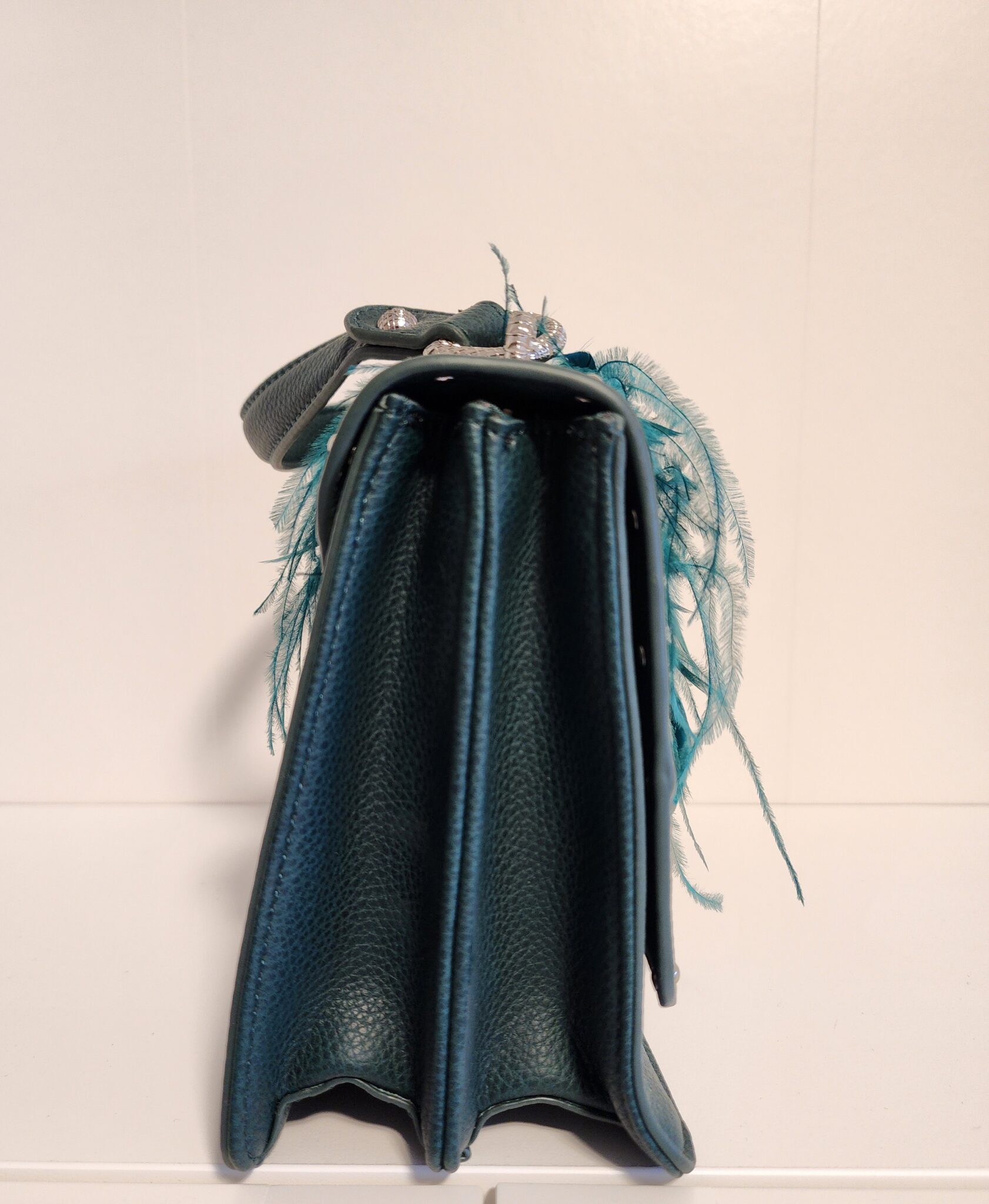 Image for LIU JO Darsena Handbag, in Dark Green with Feathers