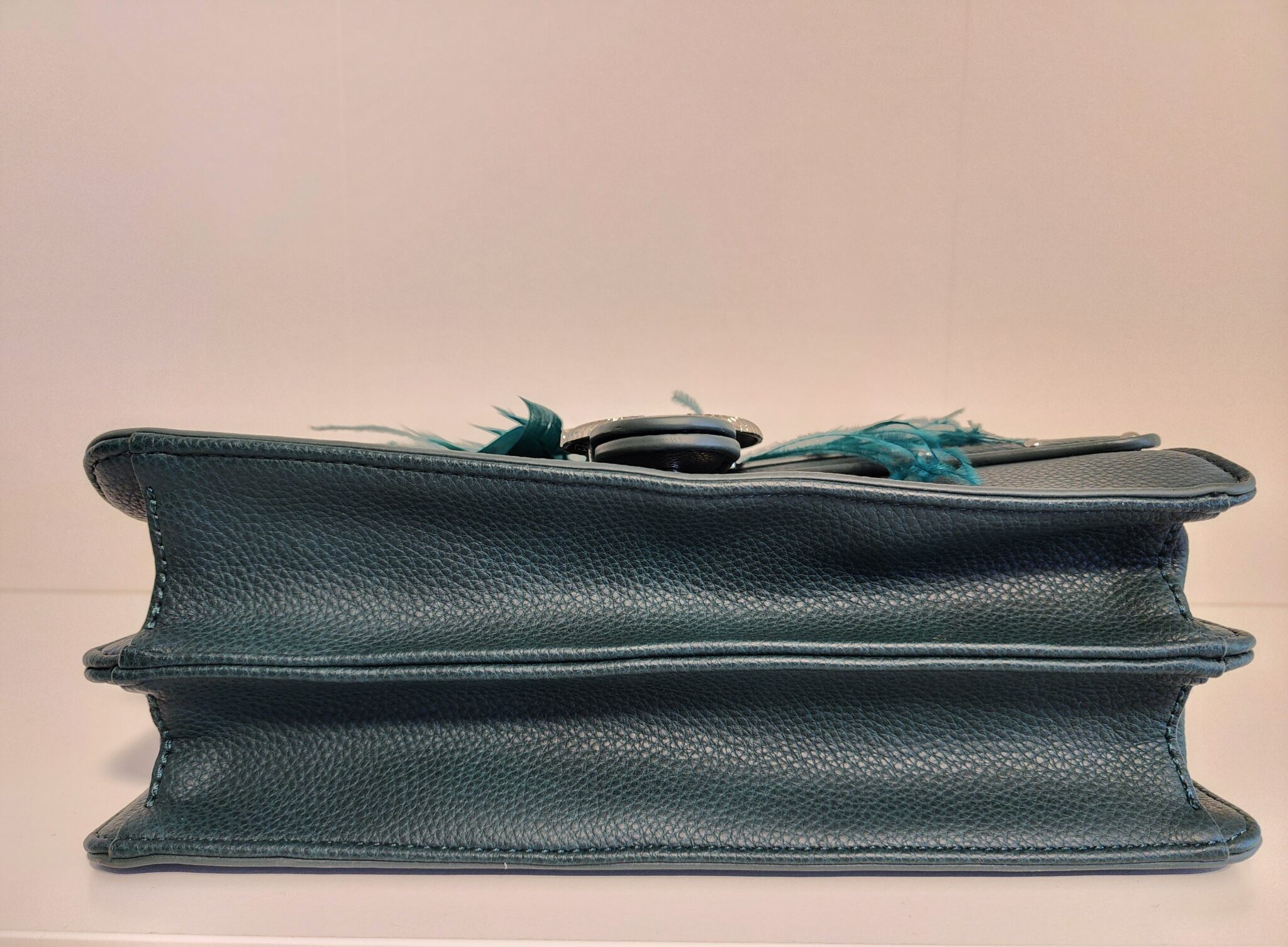 Image for LIU JO Darsena Handbag, in Dark Green with Feathers