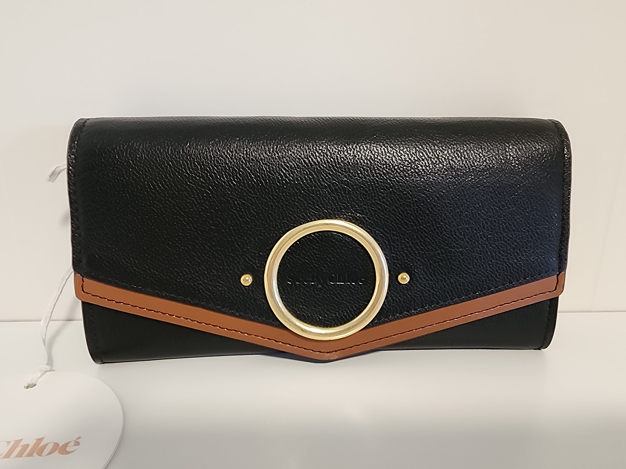 See By Chloé Aura Long Leather Flap Wallet Chloé seconde main