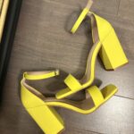 Thumbnail for Neon yellow block heel sandals