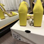 Thumbnail for Neon yellow block heel sandals