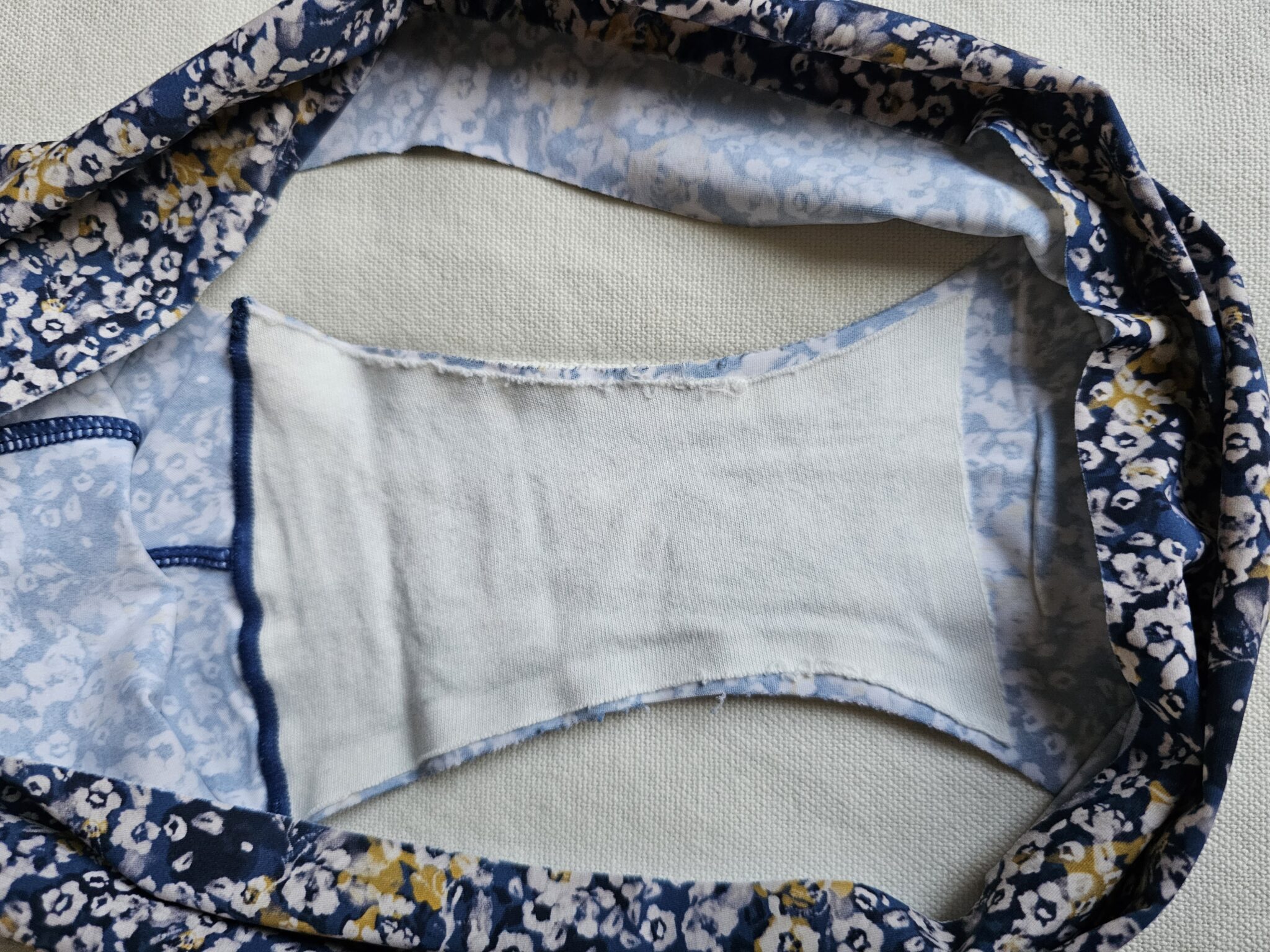 Image for culotte cheeky sans couture fleuri bleu jaune et crème.