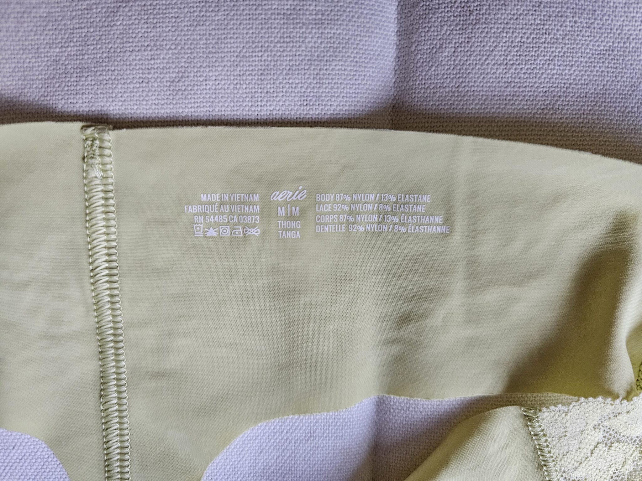 Image for culotte tanga avec dentelle de marque Aerie.