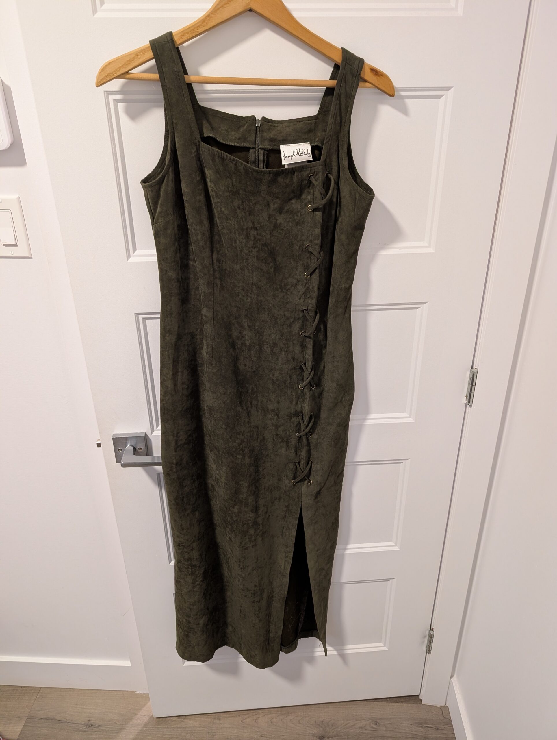 Joseph Ribkoff/Robe Midi en suède kaki Sz 10 Joseph Ribkoff seconde main