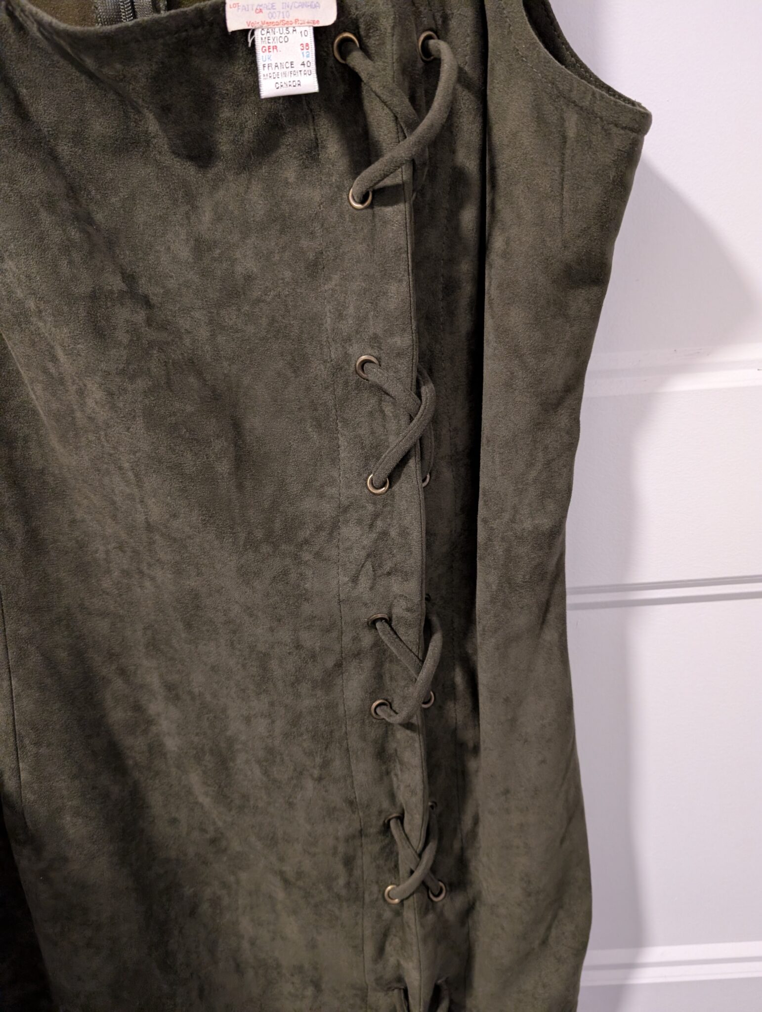 Image for Joseph Ribkoff/Robe Midi en suède kaki Sz 10