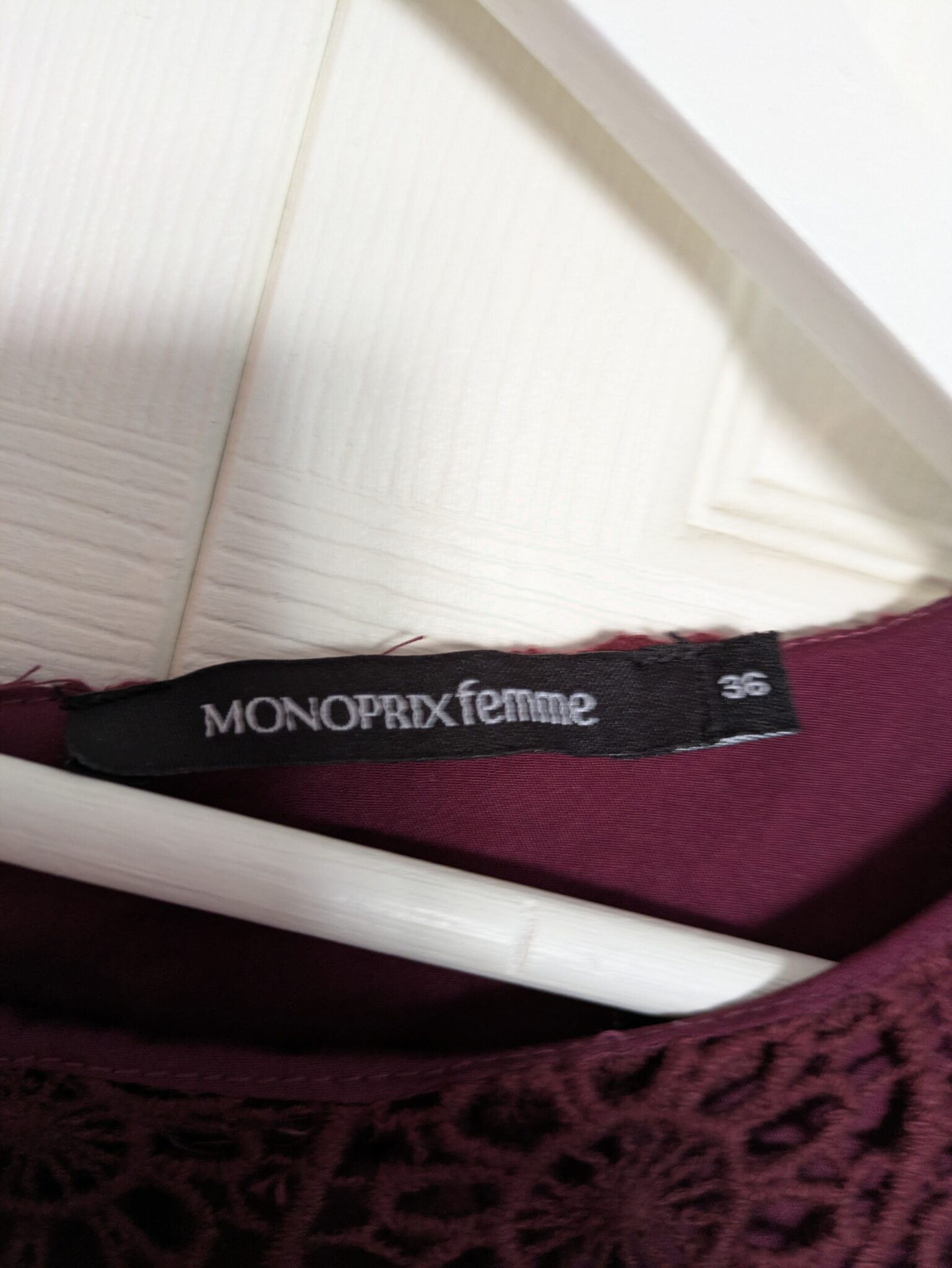 Image for Robe en crochet rouge bordeaux Monoprix t.36