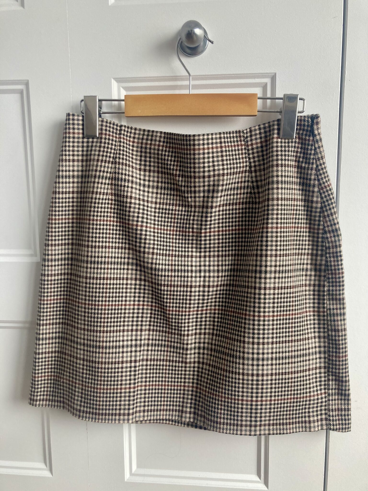 Image for Short checked skirt