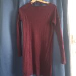 Thumbnail for Robe courte manche longue bordeaux