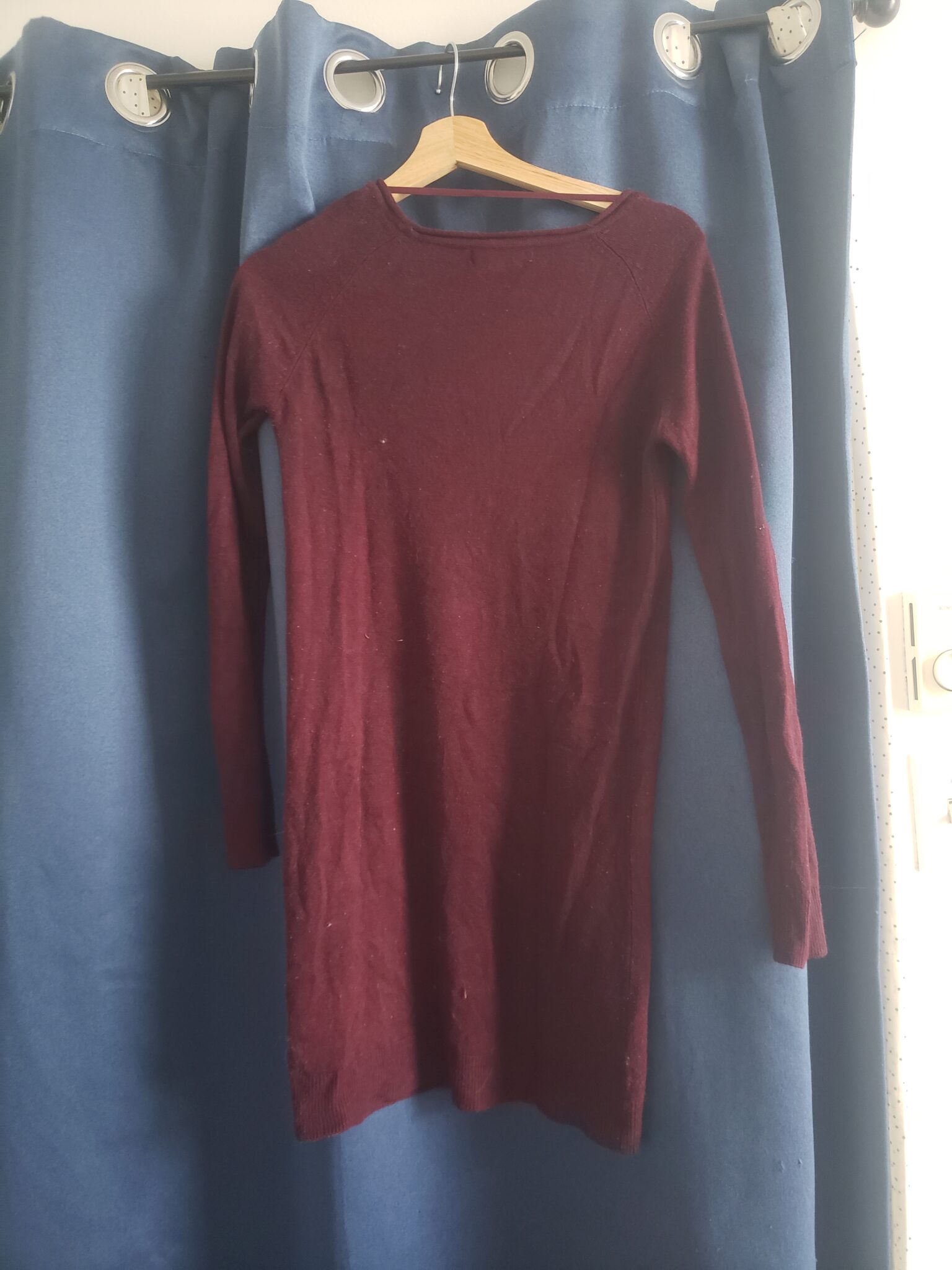 Image for Robe courte manche longue bordeaux