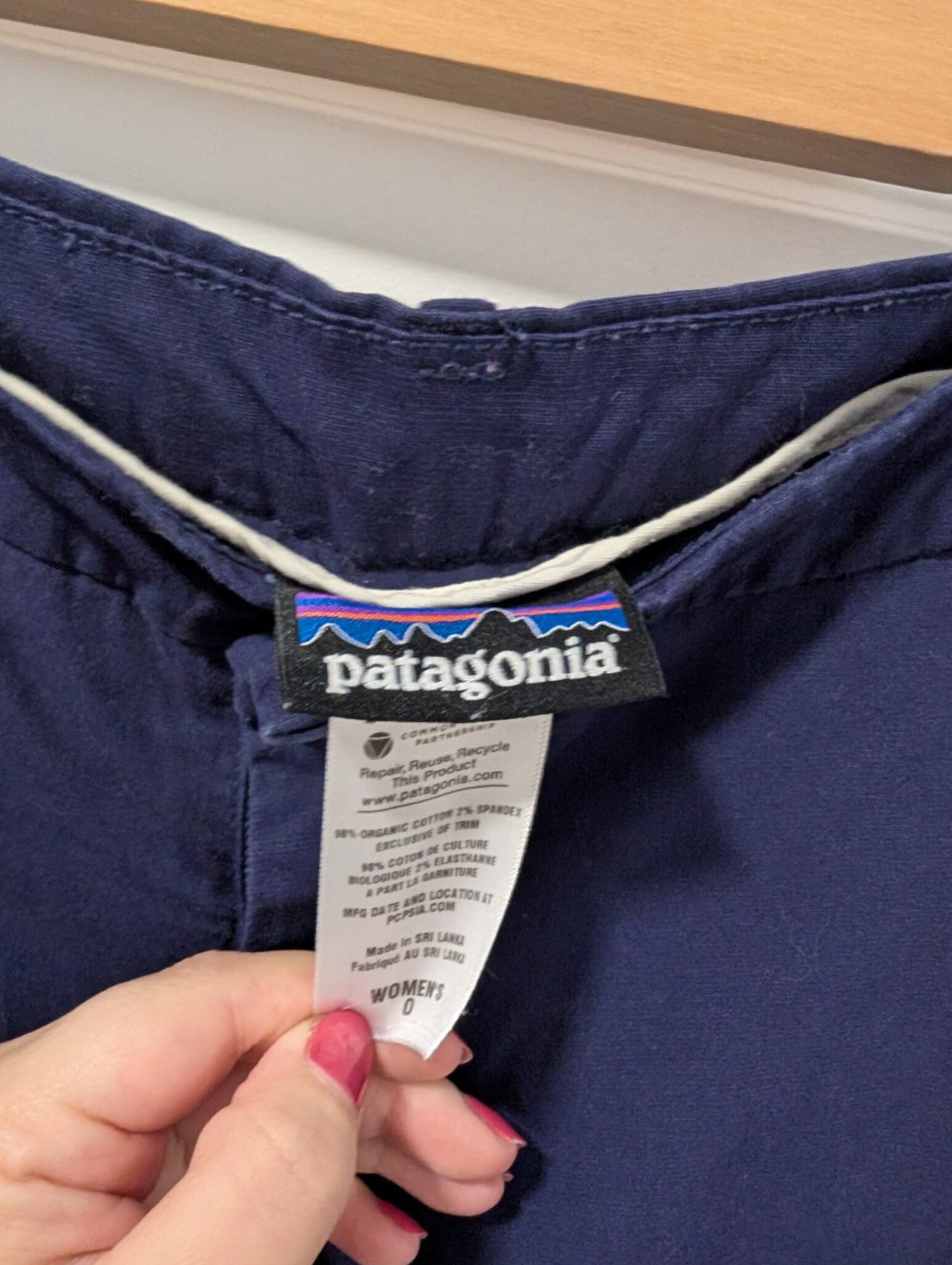 Image for Patagonia/Pantalons Coton organique Sz 0