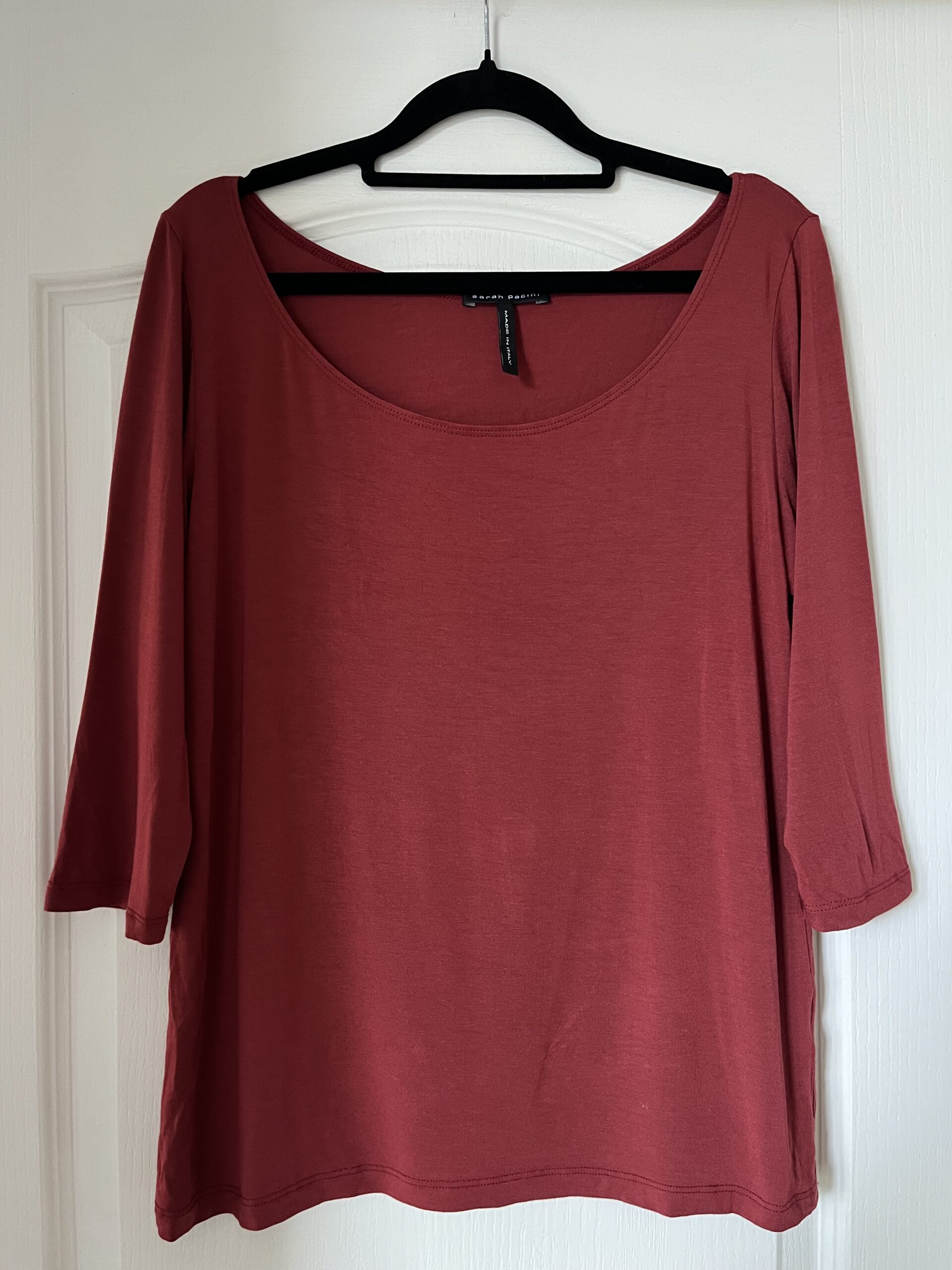 Top Sarah Pacini rouge rouille taille 4 Sarah Pacini seconde main