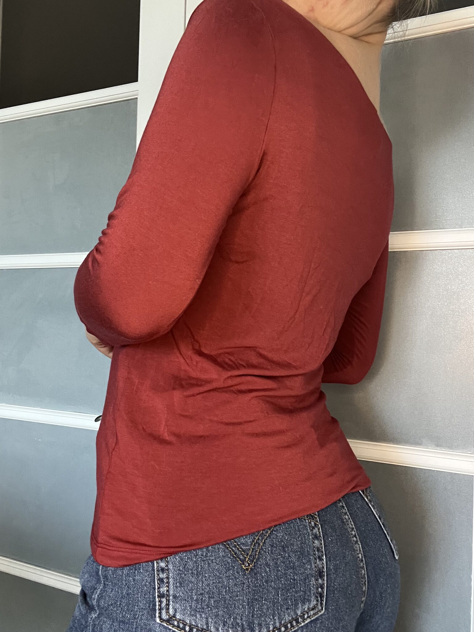 Image for Sarah Pacini rust red top size 4
