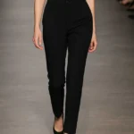 Featured thumbnail for SANDRO Pantalon noir 100 % cuir de chèvre velours