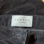 Thumbnail for SANDRO Pantalon noir 100 % cuir de chèvre velours