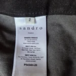 Thumbnail for SANDRO Pantalon noir 100 % cuir de chèvre velours