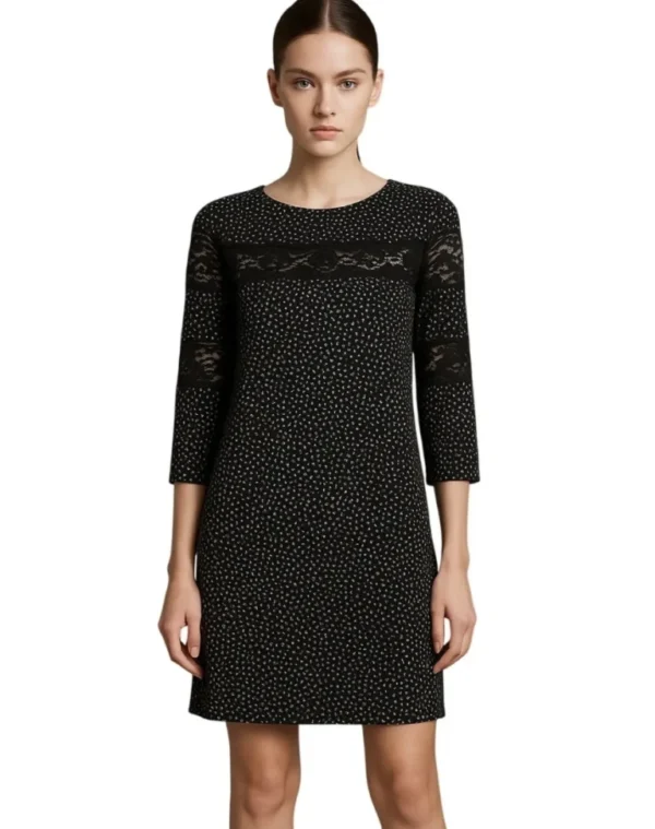 Featured image for Sandro black satin dress with polka dots
