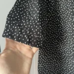 Thumbnail for Sandro black satin dress with polka dots