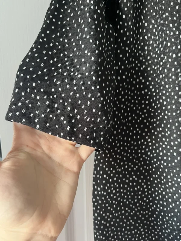 Image for Sandro black satin dress with polka dots